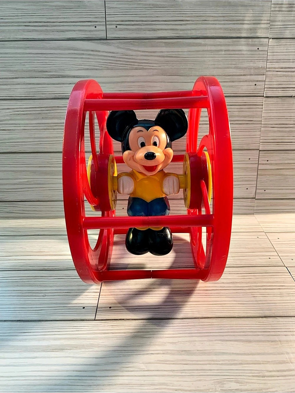 Disney Vintage Mickey Mouse Tumbling Wheel Toy